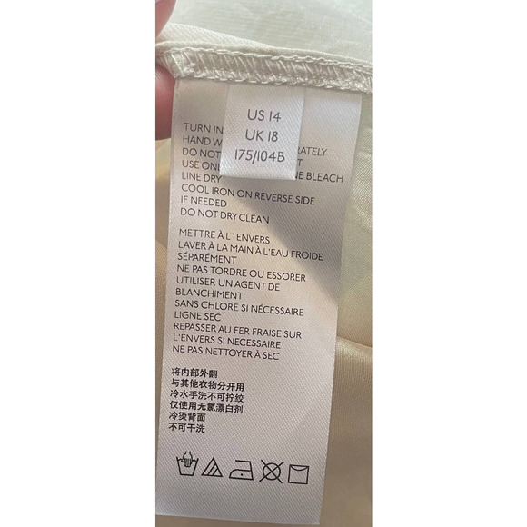 Anthropologies Maeve Romilly Blouse 14 Sleeveless Shimmery Champagne Mock Neck - Picture 11 of 11